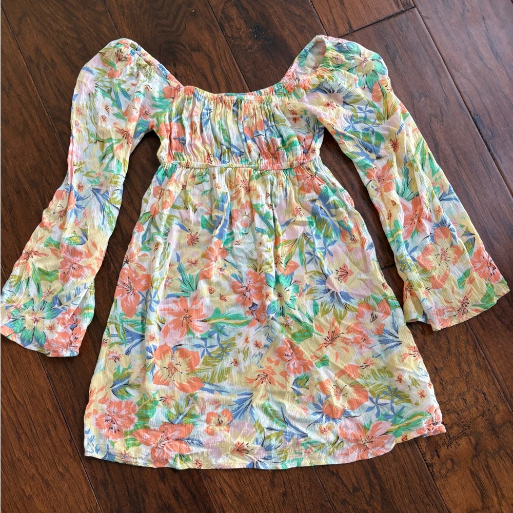 Billabong Kids Floral Dress with Bell Sleeves